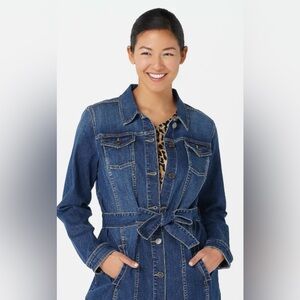 Susan Graver Jeans blue denim belted dress plus size 3X